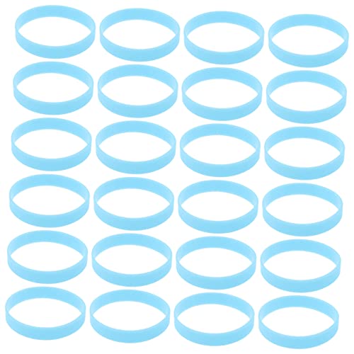 WESIEVYA 100st Leuchtendes Silikonarmband Leuchtstab Party Weiße Armbänder Nacht Glowstick-armbänder Schweißbänder Stretch-armbänder Teil Begünstigt Armreifen Glühend Lüfter Blue Kieselgel von WESIEVYA