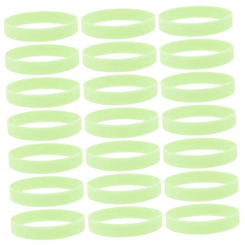 WESIEVYA 100st Leuchtendes Silikonarmband Stirnbänder Große Leuchtstäbe Leuchtendes Armband Einfarbiges Armband Led-sticks Bulk-armbänder Party Stirnband Glühend Aufdecken Kieselgel Green von WESIEVYA