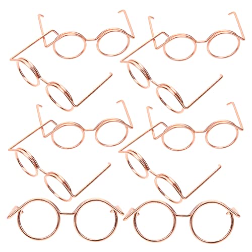 WESIEVYA 10St Metallbrille Puppe verkleiden Zubehör Henne tun Zubehör kindertagsgeschenke puppenkleidung Kinder Spielzeug Kleidung Brillen zum Anziehen der Puppe Mini-Puppen-Brille von WESIEVYA