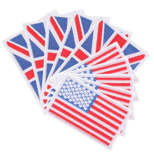 WESIEVYA 10st Flicken Zum Aufbügeln Für Trendige Kleidung Amerikanische Flagge Patch Usa-flagge-applikation Kleine Flecken Patches Mit Amerikanischer Flagge Usa-flaggen-patch Polyester von WESIEVYA