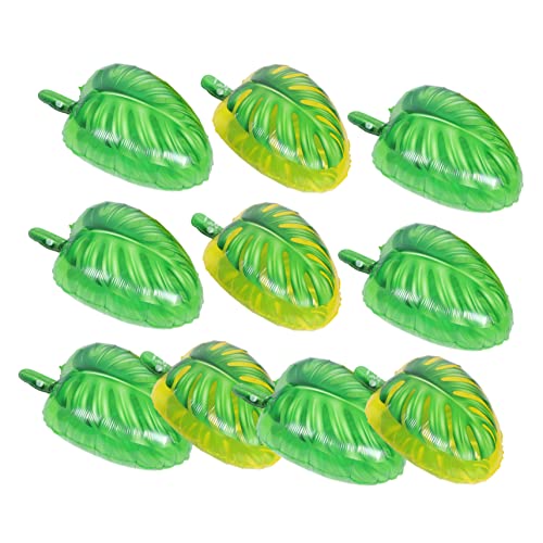 WESIEVYA 10st Partyballons Hawaiianische Ballons Tropische Blattballons Luftballons Im Monstera-design Festivaldekorationen Hawaii-ornament Hawaiianische Partydekorationen Aluminiumfolie von WESIEVYA