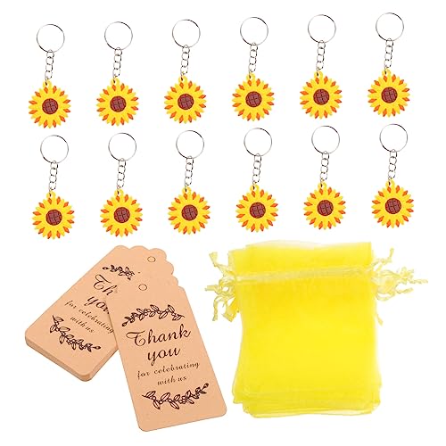 WESIEVYA 12 Sätze Sonnenblumen-Schlüsselanhänger Sonnenblumen-Babyparty zarter Schlüsselanhänger bescherung weihnachten weinachts Sommer-Mottoparty- Geschenkanhänger von WESIEVYA