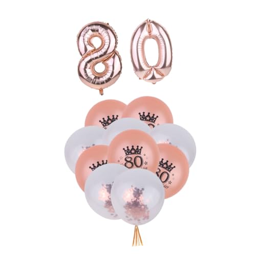 WESIEVYA 12 Stück 1 Satz Latexballons Zum Geburtstag 80 Hochzeitsballon Zahlenballons Druckballons 80 Jubiläumsdekoration Riesenballons Folie Heliumballon 80 Geburtstag Partyzubehör von WESIEVYA