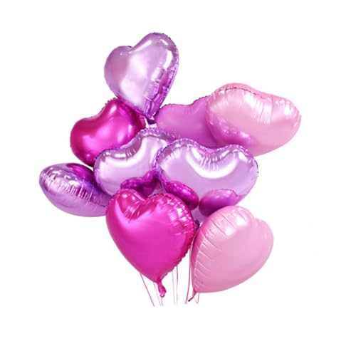 WESIEVYA 12 Stück Herzförmige Folienballons 18 Zoll Rosa Und Helllila Perfekte Partydekoration Für Valentinstag Hochzeit Jahrestag Und Verlobungsfeier von WESIEVYA