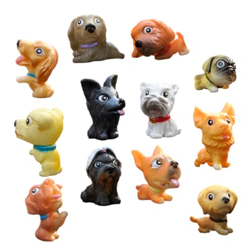 WESIEVYA 12 Stück Mikro Landschaft Welpen Tischdekoration Mini Hundestatue Tierstatue Hundestatue Und Figuren Miniatur Welpenfiguren Hundestatue Dekor Welpenfigur PVC von WESIEVYA