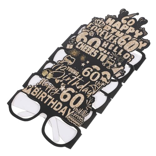 WESIEVYA 12st Geburtstagsfeier Brille Fotorequisiten Zum 60. Geburtstag Lustige Brille Kostüm Brille Geburtstagsbrille Geburtstag Sonnenbrille Lustige Partybrille Zahlenbrille Papier von WESIEVYA