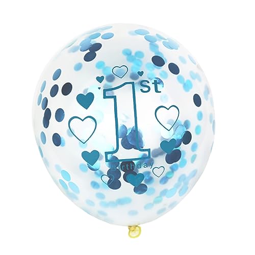 WESIEVYA 15 Stück 1 Satz Latexballons Luftballons zum ersten Geburtstag transparente Luftballons Ballon in Herzform konfettiballone deckenverkleidung Konfetti-Luftballons Ballons bedrucken von WESIEVYA