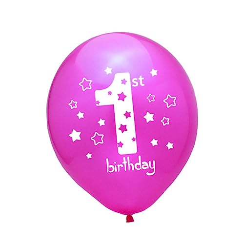 WESIEVYA 15 Stück 12 Zoll Latexballons Rosa Und Gold Für Babyparty Und Geburtstagsfeier Bedruckte Ballons Mit Einer Rolle Zufälligem Farbband Perfekte Dekoration Für 1 Jahr Alt Feier von WESIEVYA