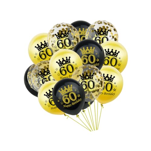 WESIEVYA Erwachsene Geburtstagsballons Dekoration Festival Party Ballons Mit Glitzer Konfetti Transparent Für Party Szenen Dekoration Zahl 60 Jubiläumsfeier Ballons von WESIEVYA