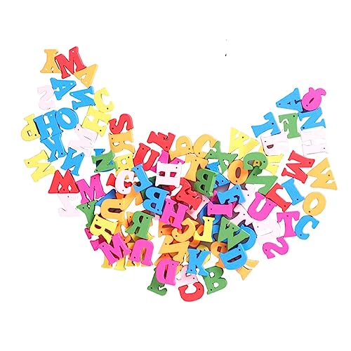 WESIEVYA 15mm DIY Doodle Holzscheiben Natürliche Holzelemente Für Scrapbooking Und Bastelprojekte Mit Bunten Englischen Buchstabenmustern Bastelmaterial Für Kreative von WESIEVYA