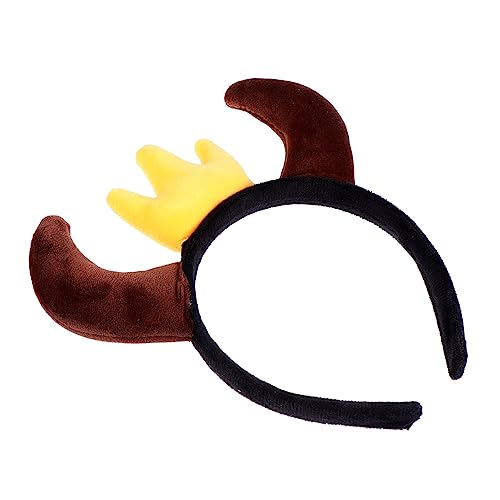 WESIEVYA 1Stk Horn Krone Stirnband Ochsenhorn Haarband Haarreifen aus Horn rotes Stirnband 2021 Haarband comfy comforter weihnachtsdeko Dekor Party-Haarschmuck Party-Kopfschmuck Stoff Brown von WESIEVYA