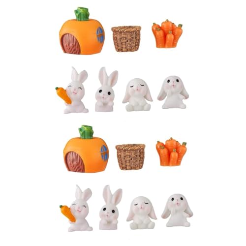 WESIEVYA 2 Sätze Kuchendekoration Fengshui-kaninchen-statue Mini-hasenfiguren Chinesisches Tierkreiszeichen Kaninchen Mini-tiere Kaninchen-tierfigur Kleine Kaninchenstatue Kleiner Hase Pvc von WESIEVYA