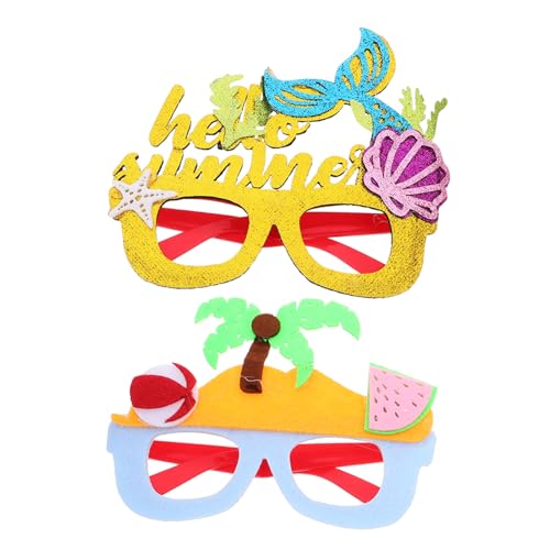 WESIEVYA 2 Stück Brillendekoration Hawaiianische Partybrille Sonnenbrille Partyzubehör Strandpartybrille Neuartige Partybrille Dekorative Partybrille Requisiten Luau von WESIEVYA