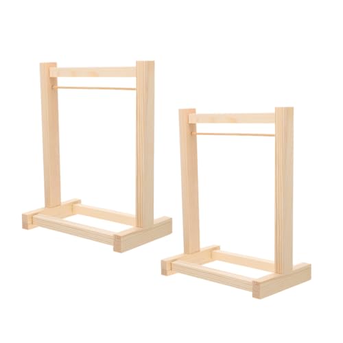 WESIEVYA 2 Stücke Puppe Kleidung Rack Holz Puppen Kleidung Display Rack Holz Puppe Kleiderschrank Möbel Zubehör Für Puppenhaus Liefert von WESIEVYA