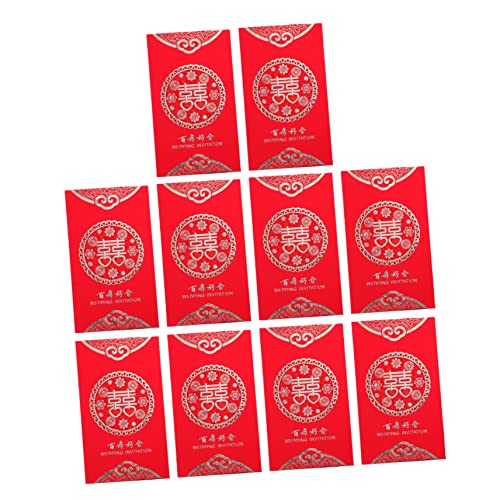 WESIEVYA 20 Stk Hochzeitseinladung Chinesische Hochzeitsnotizen Rotes Paket Der Chinesischen Hochzeit Chinesisches Element Valentinstag Hochzeitskarte Pergamentumschläge Romantisch Papier von WESIEVYA