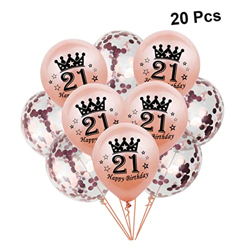 WESIEVYA 20 Stück 21 Party Latexballons Geburtstagsballons Geburtstag Latexballon Partyballons Pailletten Latexballon von WESIEVYA