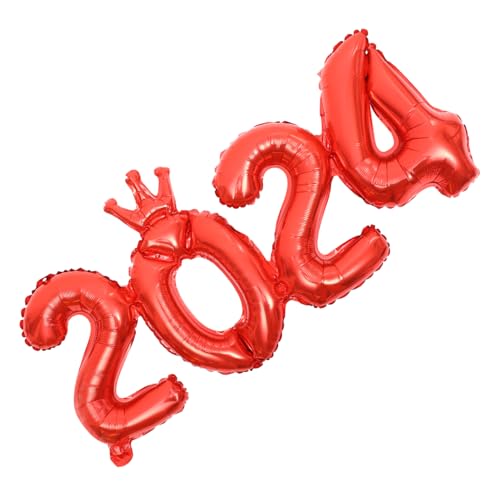 WESIEVYA 2024 Neujahrsparty Zubehör Zahlenballons Aus Aluminiumfolie 1 Satz Helium Geeignet Für Festliche Dekoration Und Feierlichkeiten Ideal Für Silvester Und Neujahrsfeiern von WESIEVYA