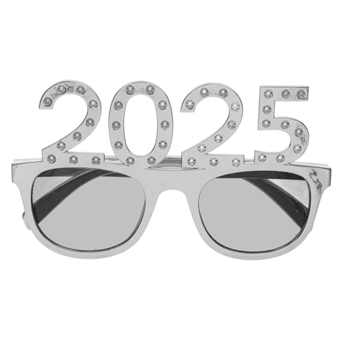 WESIEVYA 2025 2024 Brillen lustige Partybrillen Silvesterbrille Neujahrsbrille 2024 Brillen anziehen Gläser Spaßbrille Lustige Brillen Strass Brille Neujahrsparty-Brille Neujahrsvorräte Stk von WESIEVYA