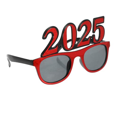 WESIEVYA 2025 Frohes Neues Jahr Sonnenbrille -requisiten Für Das Neue Jahr Neujahrsparty-brille Brillen Anziehen Silvesterbrille 2024 Klasse Von 2024 Brillen Abschlussbrille Stk Rot von WESIEVYA