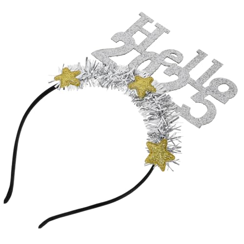 WESIEVYA 2025 Weihnachtskopfschmuck silvester haarband geburtstagsgeschenk silvester party zubehör Stirnband Stirnbänder haarbänder Partyzubehör für das neue Jahr Eisen von WESIEVYA