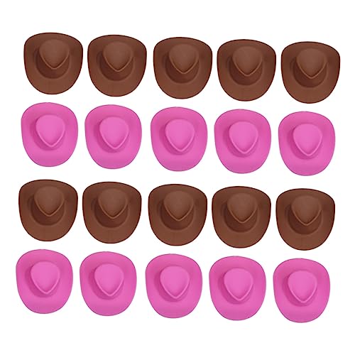 WESIEVYA 20St Mini-Cowboyhut für kinderspielzeug Kid Toys Puppenhut Set Miniatur winzige Hüte Minihüte für Flaschen kleine Hütchen zum Basteln Mini-Miniatur-Hut Plastik von WESIEVYA