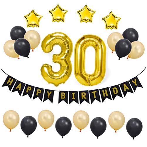 WESIEVYA 23 Teiliges Set Geburtstag Dekoration Happy Birthday Folienballons Bunte Latexballons Banners & Wimpel Für 30 Geburtstag Feier Party Supplies Luftballons Und Dekorationen von WESIEVYA