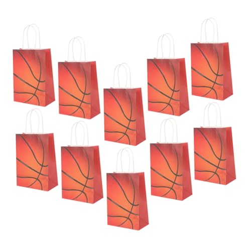 WESIEVYA 24 Stück Basketball Party Geschenktüten Tragetaschen Papiertüten Verpackungsbeutel Basketball Leckerli Taschen Verpackungstaschen Basketball Geschenktüten Papier von WESIEVYA