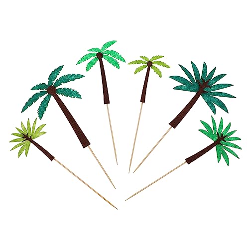 WESIEVYA 24 Stück Filz Cake Topper Dekorativer Kuchen Einlegen Von Karten Hawaiian Theme Verzierungen von WESIEVYA