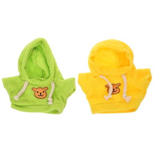 WESIEVYA Niedliche Bärenpuppe Hoodies Plüsch Stofftier Outfits Puppe Dress up Kleidung Set von WESIEVYA