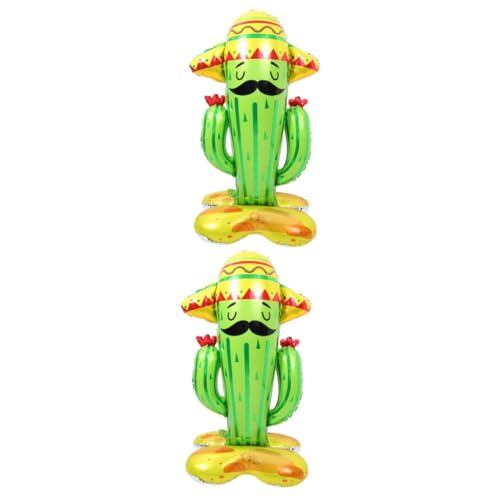 WESIEVYA 2St Kaktus Ballon hawaiianischer Partyballon mexikanische partyballons Taco-Party-Dekor kaktus deko sommerparty deko ballon deko Kaktusballons Ballon im Hawaii-Stil Aluminiumfolie von WESIEVYA