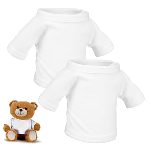 WESIEVYA 2St Puppenkleidung Bärenkleidung für Spielzeugbären süße kleine Klamotten Kleidung für Stofftiere Niedlich Kinder Puppen kinderpuppe Stofftierkleidung Puppendeko für Kinder Weiß von WESIEVYA