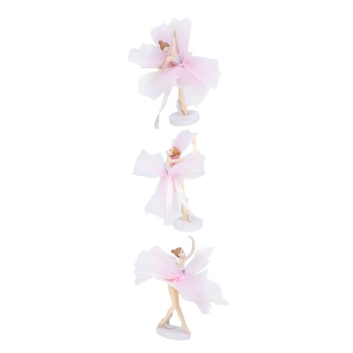 WESIEVYA 3 Sätze Mädchen-ballerina -mädchen-kuchen-deckel Exquisite Kuchendeckel Rosa Cupcake-topper Skulptur Eines Tanzenden Mädchens Fee Cupcake Topper Gittergewebe von WESIEVYA