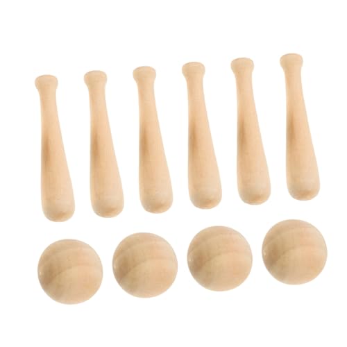 WESIEVYA 30st Mini-Baseball Fledermäuse Aufkleber Basen Schläger Unvollendetes Ornamenthandwerk Unvollendetes Handwerk Hölzerne Fledermaus Holz von WESIEVYA