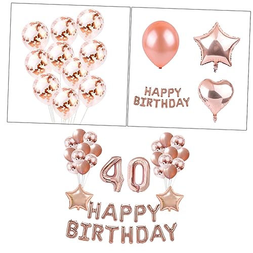 WESIEVYA 37 Stück Roségold Luftballons Set Aus Naturlatex Und Aluminiumfolie Mit Pailletten Für 40 Geburtstag Dekoration Geburtstagsballons Stehende Luftballons Für Feierlichkeiten von WESIEVYA