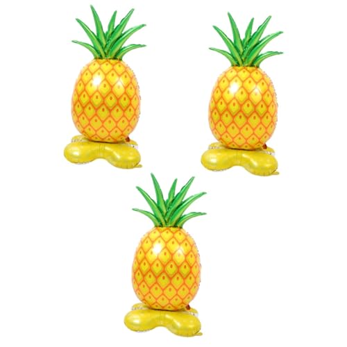 WESIEVYA 3St Ananas-Ballon hawaiianische Ballons tropische Ballons Ananas-Folienballon hawaii party deko sommer party deko aufblasbare Ballons kreative Folienballons Aluminiumfolie Yellow von WESIEVYA