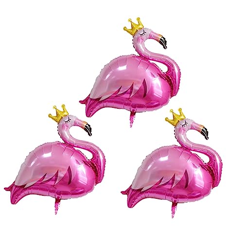 WESIEVYA 3St Hawaii-Ballon ballon set luftballons set dekoration party Hawaii Dekoration 3D-Tier tropische Ballons hochzeits deko hochzeitsdekoration Partyballons Flamingo-Ballon Rosa von WESIEVYA