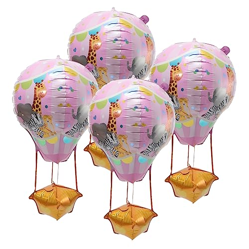 WESIEVYA 4 Stück Heißluftballon Ballons Dekorationen Partyballons festlicher Ballon Hochzeitsballons luftballons wand polsterung Drachen Festivalballons Gastgeschenke Aluminiumfolie Rosa von WESIEVYA