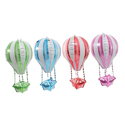 WESIEVYA 4 Stück Heißluftballon Luftballons für Kinder Zubehör für Partydekoration Babyballons kinderparty mitgebsel wand polsterung Partydekorationen festlicher Ballon Aluminiumfolie von WESIEVYA