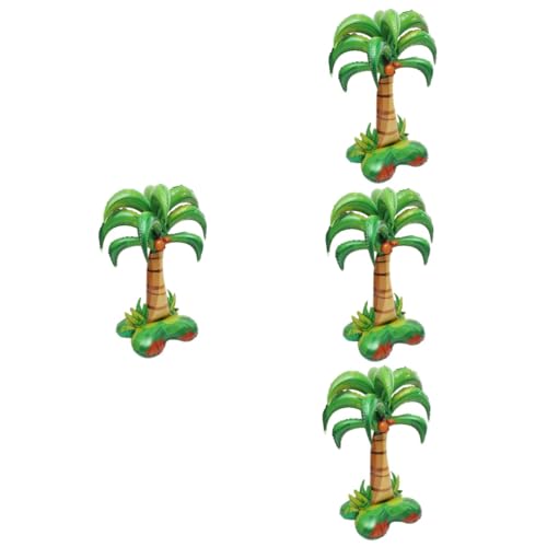 WESIEVYA 4 Stück Kokosnuss Aluminium Folienballon Palmen Ballons Hawaii Folienballon Aufblasbar Palm Luau Party Ballon Party Layout Ballons Baumförmige Ballons Aufblasbare von WESIEVYA