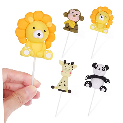 WESIEVYA 4 Stück Kucheneinsatz Zoo Tiere Cupcake-Topper für Jungen geburtstagsdeko kindergeburtstags dekoration Schokoladenkuchen auswählen Kuchendekorationen zum Thema Dschungel PVC von WESIEVYA