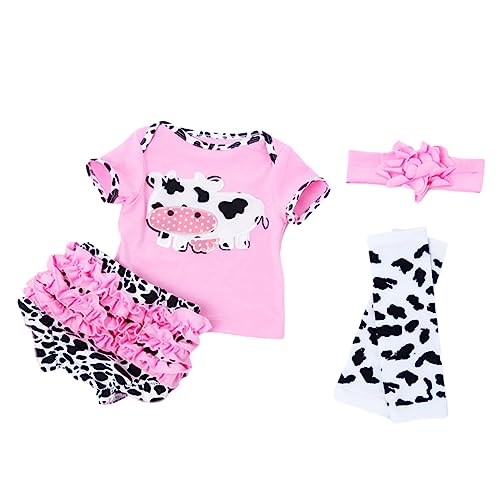 WESIEVYA 4 Stück Kuhpuppenkleidung Outfit für Mädchen Mädchen-Outfit Babypuppe Puppen Kleidung für puppenkleidung Wiedergeborenes Puppen-Outfit wiedergeborene Puppen mädchenkleidung Rosa von WESIEVYA