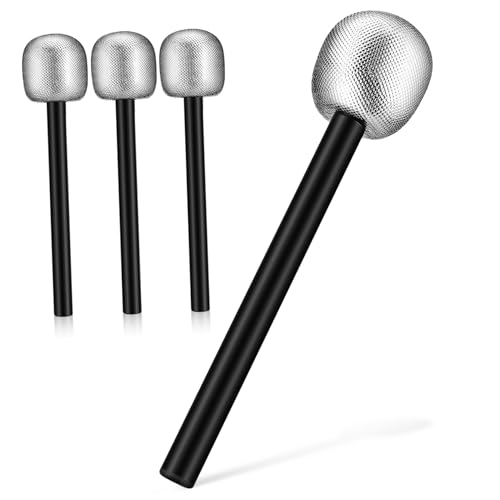 WESIEVYA 4 Stück Mikrofon Requisiten Karaoke-Mixer Mikrofon mit Lautsprecher mikrofon für kinder microphone Tu so, als würdest du ein Mikrofon spielen Cosplay-Mikrofon Plastik Silver von WESIEVYA