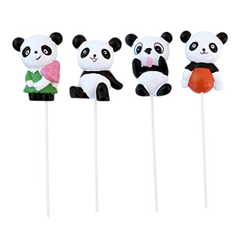 WESIEVYA 4 Stück Pandas-plugin Schöne Tortenaufleger Cupcake-topper Panda-kuchenaufsatz Panda-kuchen-picks Kuchen Liefert Geburtstagstorte Topper Obstkuchen Kuchen Verzieren Harz von WESIEVYA