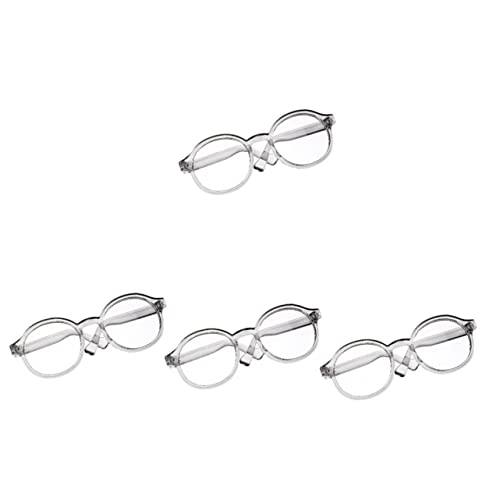 WESIEVYA 4 Stück Puppenbrille puppenkleidung Puppen Kleidung Brillenrequisiten zum Anziehen klare Kinderbrille Sonnenbrille Plüschfigur Spielzeug Puppe verkleiden Zubehör Gläser Dekore von WESIEVYA