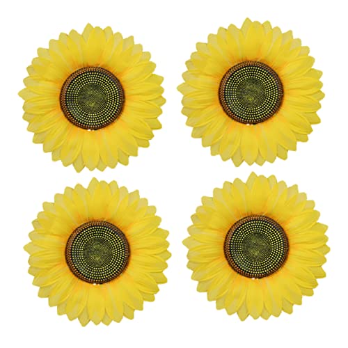 WESIEVYA 4 Stück Sonnenblume tanzen Home Decoration Home Dekoration Künstliche Sonnenblumen großes Sonnenblumendekor Blumenkranz Simulation Sonnenblumenverzierung Sonnenblumenschmuck Yellow von WESIEVYA