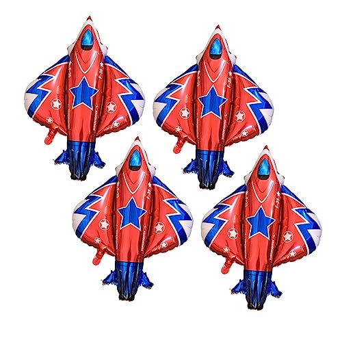 WESIEVYA 4er Set Jet Fighter Design Aluminiumfolienballons Kreative Luftballons Für Kinder Partybedarf Und Foto Requisiten Ideale Dekoration Für Geburtstagsfeiern Und Events von WESIEVYA