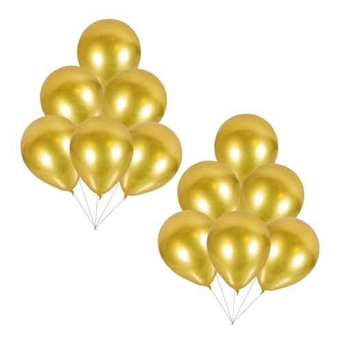 WESIEVYA 50 Stück Ballon aus Metall Luftballons für die Abschlussfeier Heliumballon Festivalballons große luftballons große ballons Luftballons für die Party Partyzubehör Emulsion Golden von WESIEVYA