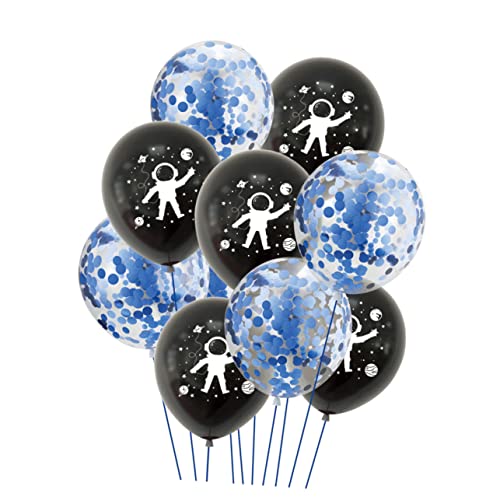 WESIEVYA 50 Stück Latexballons Ballons Mit Sternendruck Geburtstagsfeier Weltraum-party-ballon Astronautenballon Schwarze Blaue Luftballons Planetenballons Bedruckte Luftballons Für Partys von WESIEVYA