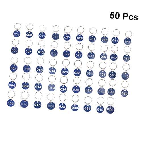 WESIEVYA 50 Stück Nummernschilder Aus Metall Zahl Schlüsselanhänger Schlüsselanhänger-etiketten Für Wohnheime Schlüsselbeschriftungen Schlüsselanhänger Mit Nummernschild Zahlenkarten 1-50 von WESIEVYA