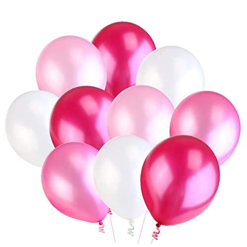 WESIEVYA 50 Stück Perlen Latex Luftballons Weiß Rosa Hellrosa Und Pflaume Ideale Dekoration Für Hochzeit Geburtstag Und Partys Leichte Luftballons Für Kinder Und Erwachsene von WESIEVYA